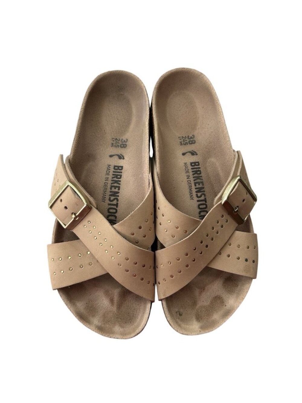 Birkenstock Siena Rivets Light Rose Narrow Womens W7 38 Crisscross Strap